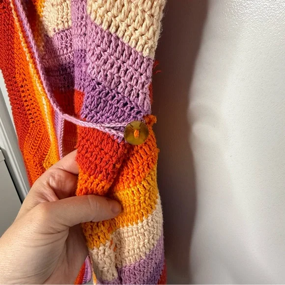 Farm Rio - Crochet Mini Dress NWT Medium (missing belt buckle) - Picture 6 of 11